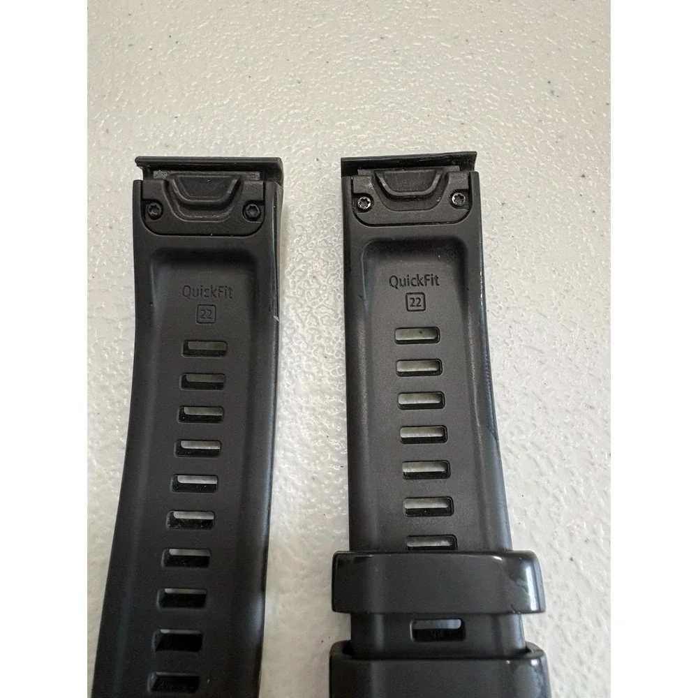 Garmin Original Quickfit 22 Black Watch Band Silicone Strap With Loops OEM